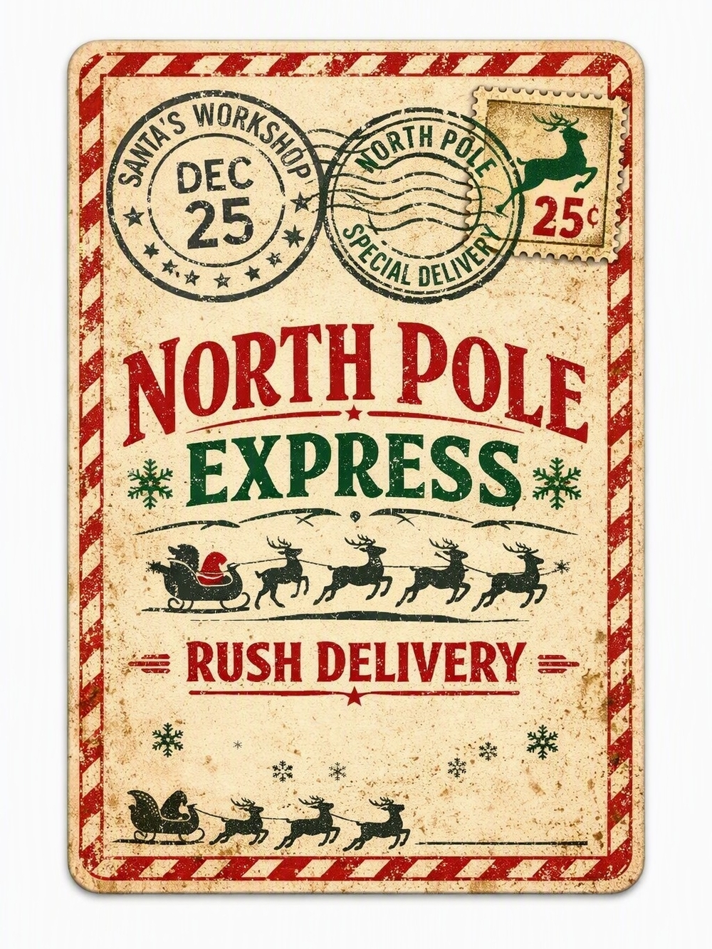 Holiday | 3x 5 North Pole Snowman Sticker Or North Pole Express ...